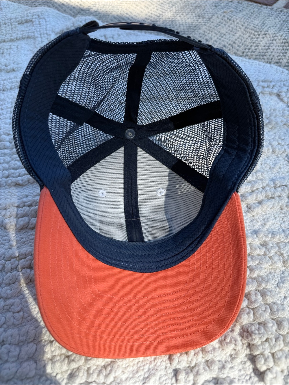 Kids Patagonia Trucker Cap in Cream, Orange & Navy - Picture 2 of 5
